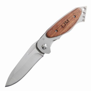 Creative 2412 Stainless Steel Locking Pocket Knife With Wood Handle 4 