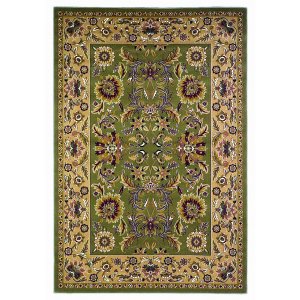 Homeroots.co 353594 3'x5' Green Or Taupe Kashan Polypropylene Area Rug