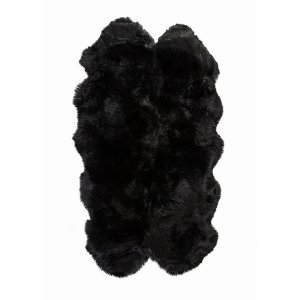 Homeroots.co 316898 48 X 72 X 2 Black Quattro Sheepskin - Area Rug