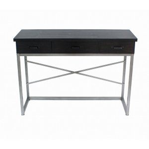 Homeroots.co 274438 16 X 45 X 32 Charcoal 3 Drawer  Console Table