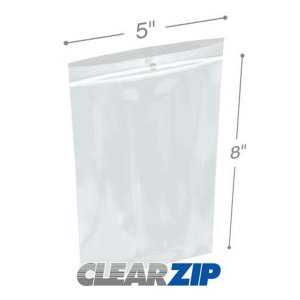 International CZH20508 Clearzip Lock Top Hang Hole Bags  5 X 8 2 Mil