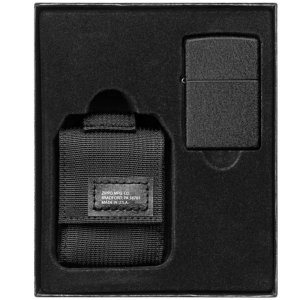 Fox 86-49402 Zippo Modular Pouch And Black Crackle Lighter - Black