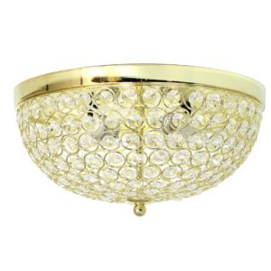 All FM1000-GLD Elegant Designs 2 Light Elipse Crystal Flush Mount Ceil