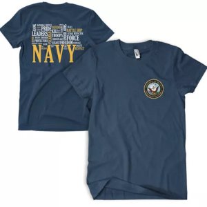 Fox 63-4021 S Navy Words Men's T-shirt Navy 2-sided - Small