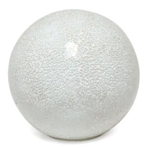 All LT3302-WHT Simple Designs 1 Light Mosaic Stone Ball Table Lamp, Wh