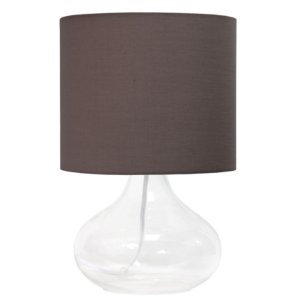 All LT2063-CLG Simple Designs Glass Raindrop Table Lamp With Fabric Sh