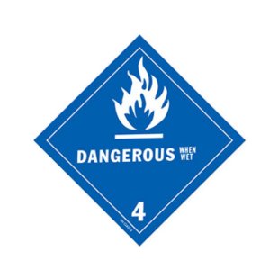 International HML409 D.o.t. Dangerous When Wet Label For Hazardous Mat