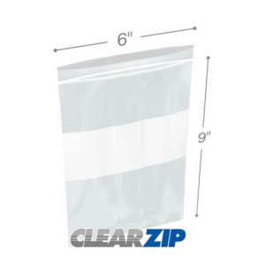 International CZW40609 White Block Clearzip Lock Top Bags  4 Mil 6 X 9