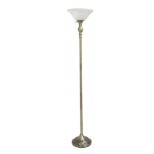 All LF2001-ABS Elegant Designs 1 Light Torchiere Floor Lamp With Marbl