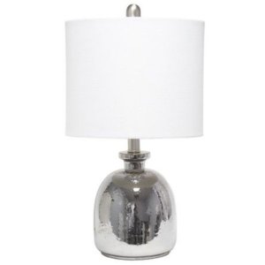 All LHT-5002-WH Lalia Home Metallic Gray Hammered Glass Jar Table Lamp