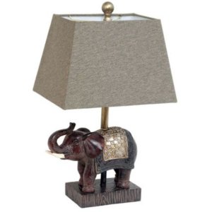 All LHT-5033-BW Lalia Home Elephant Table Lamp With Fabric Shade