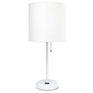 All LT2024-WOW Limelights White Stick Lamp With Charging Outlet And Fa