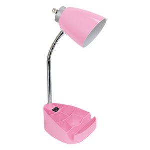 All LD1057-PNK Limelights Gooseneck Organizer Desk Lamp With Ipad Tabl