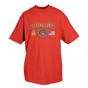 Fox 64-41 S Usmc T-shirt With Logos-red,small