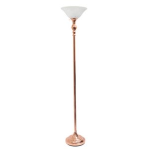 All LF2001-RGD Elegant Designs 1 Light Torchiere Floor Lamp With Marbl