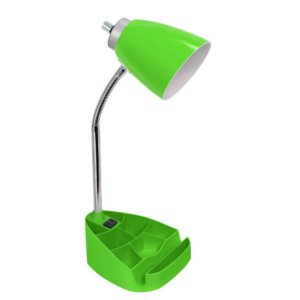 All LD1057-GRN Limelights Gooseneck Organizer Desk Lamp With Ipad Tabl