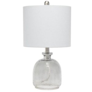 All LHT-5013-GY Lalia Home Smokey Gray Hammered Glass Jar Table Lamp W