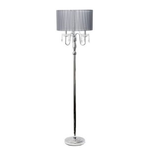 All LF1002-GRY Elegant Designs Romantic Cascading Crystal And Chrome F