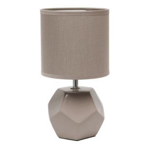 All LT2065-GRY Simple Designs Round Prism Mini Table Lamp With Matchin