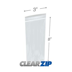 International CZ20308 Clearzip Lock Bags  3 X 8 2 Mil