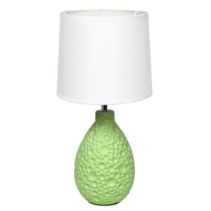 All LT2003-GRN Simple Designs Textured  Stucco Ceramic Oval Table Lamp