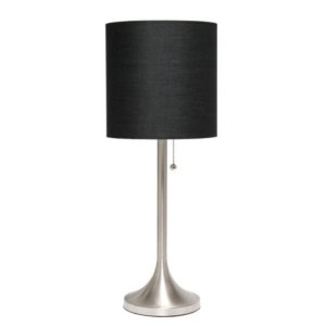 All LT1076-BNB Simple Designs Brushed Nickel Tapered Table Lamp With B