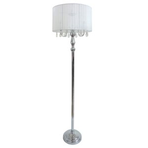 All LF1002-WHT Elegant Designs Trendy Romantic Sheer Shade Floor Lamp 