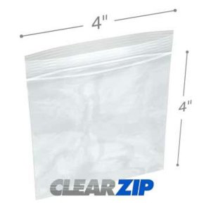 International CZ40404 Clearzip Lock Top Bags  4 X 4 4 Mil