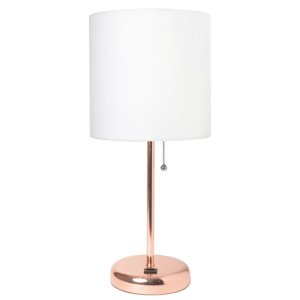 All LT2044-RGD Limelights Rose Gold Stick Lamp With Usb Charging Port 