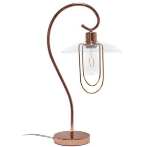 All LHT-4000-RG Lalia Home Modern Metal Scroll Table Lamp, Rose Gold