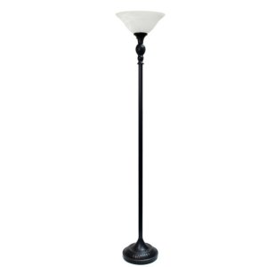 All LF2001-RBW Elegant Designs 1 Light Torchiere Floor Lamp With Marbe