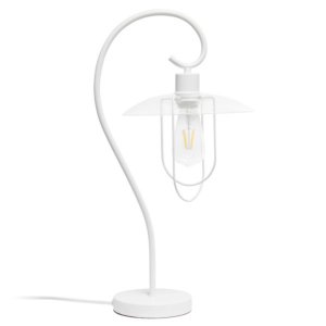 All LHT-4000-WH Lalia Home Modern Metal Scroll Table Lamp, White