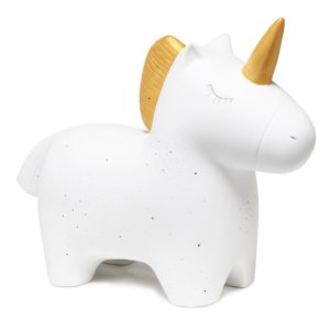 All LT3339-WHT Simple Designs Porcelain Unicorn Shaped Table Lamp