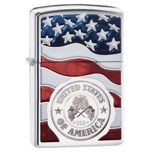 Fox 86-29395 Zippo United States Of America - High Polish Chrome