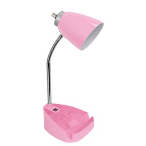 All LD1056-PNK Limelights Gooseneck Organizer Desk Lamp With Ipad Tabl