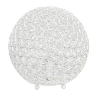 All LT1067-WHT Elegant Designs Elipse 10 Inch Crystal Ball Sequin Tabl