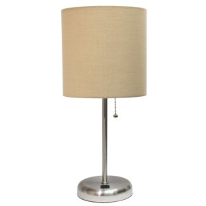 All LT2044-TAN Limelights Stick Lamp With Usb Charging Port And Fabric