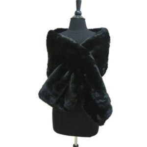 In HX208 Faux Fur Scarf Black