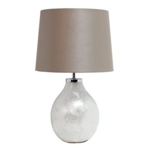 All LT3304-PRL Simple Designs 1 Light Pearl Table Lamp With Fabric Sha