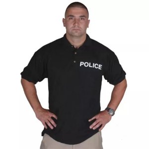 Fox 65-08 S Pique Polo Shirt Police , Black 2 Imprints Small