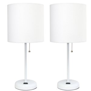 All LC2001-WOW-2PK Limelights White Stick Lamp With Charging Outlet An