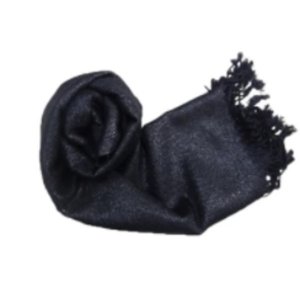 In 1084 Solid Color Metallic Pashmina Black