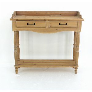 Homeroots.co 274430 11.75 X 42 X 38.5 Natural, 2 Drawer, Rustic, Unfin