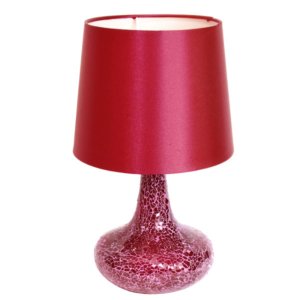 All LT3039-RED Simple Designs Mosaic Tiled Glass Genie Table Lamp With