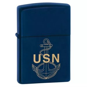 Fox 86-2182 Zippo Navy Anchor Crest - Navy Matte