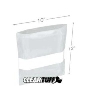 International PBW21012 White Block 2 Mil 10 X 12 Flat Poly Bags