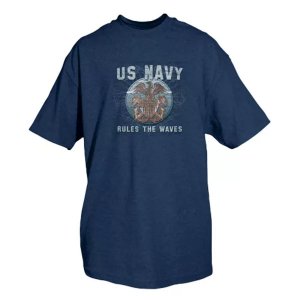 Fox 63-75 L Us Navy Rules The Waves Men's T-shirt Navy - Large