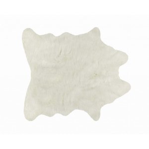 Homeroots.co 317190 5' X 8' Super Soft Off White Faux Hide Area Rug