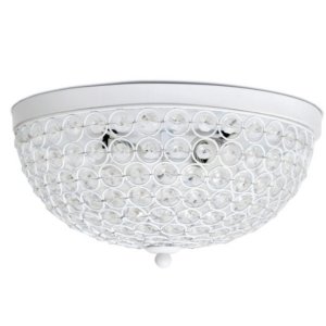 All FM1000-WHT Elegant Designs 2 Light Elipse Crystal Flush Mount Ceil