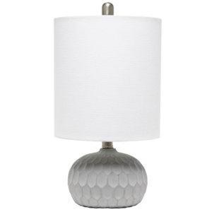 All LHT-5007-WH Lalia Home Concrete Thumbprint Table Lamp With White F